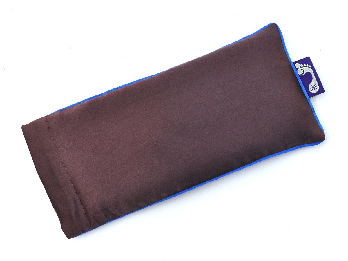 Chocolate Brown Eye Pillow (Blue Piping)