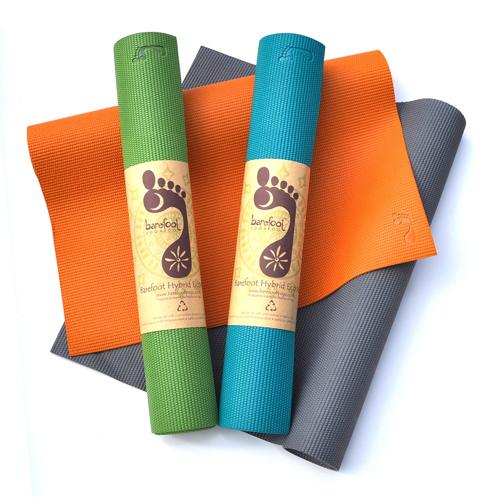 Barefoot Yoga Hybrid Eco-Lite Mat with mat strap