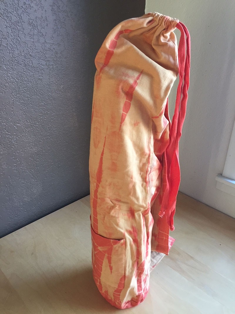 Peach Cotton Jersey Tie Dye Yoga Mat Bag