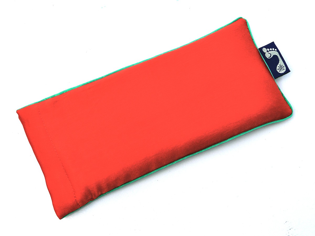 Tangerine Eye Pillow (Aqua Piping)