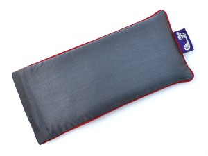 Charcoal Grey Eye Pillow (Burgundy Piping)