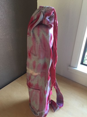 Red and Grey Cotton Jersey Tie Dye Yoga Mat Bag