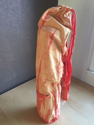 Peach Cotton Jersey Tie Dye Yoga Mat Bag