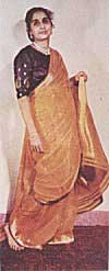 Woman Wearing Saree From a Wall Painting in Lepakshi in Andhra Pradesh 14th Century A.D.